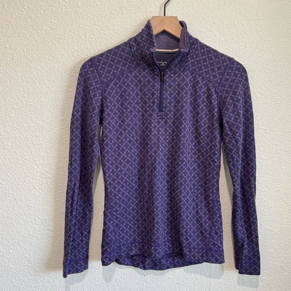 SmartWool Sweater Womens Medium Merino Wool Pullover 1/4 Quarter Zip Outdoor